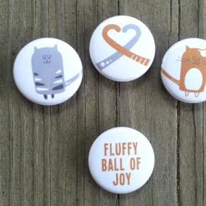 Love Cats & Magnets - Set Of 4