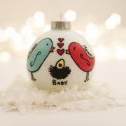 Pregnant/Expecting Ornament - Egg in Nest - Hand-filled & Hand-painted - Customizable colors/text
